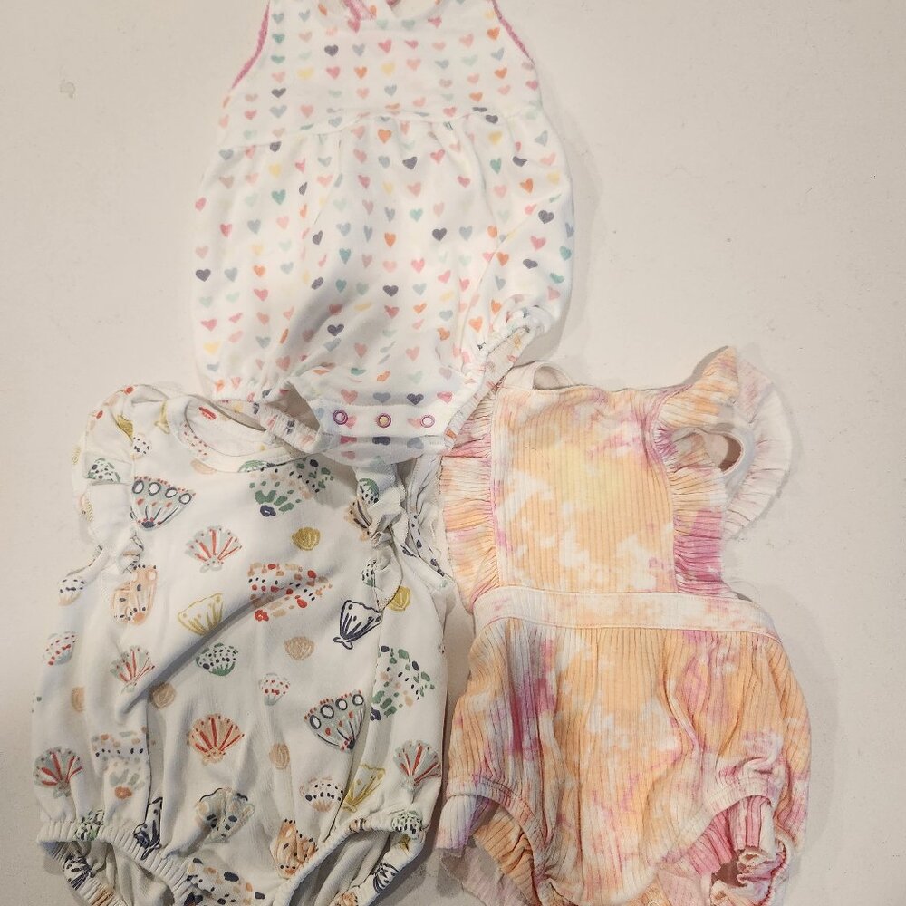 3 Bubble Rompers  3-6 months